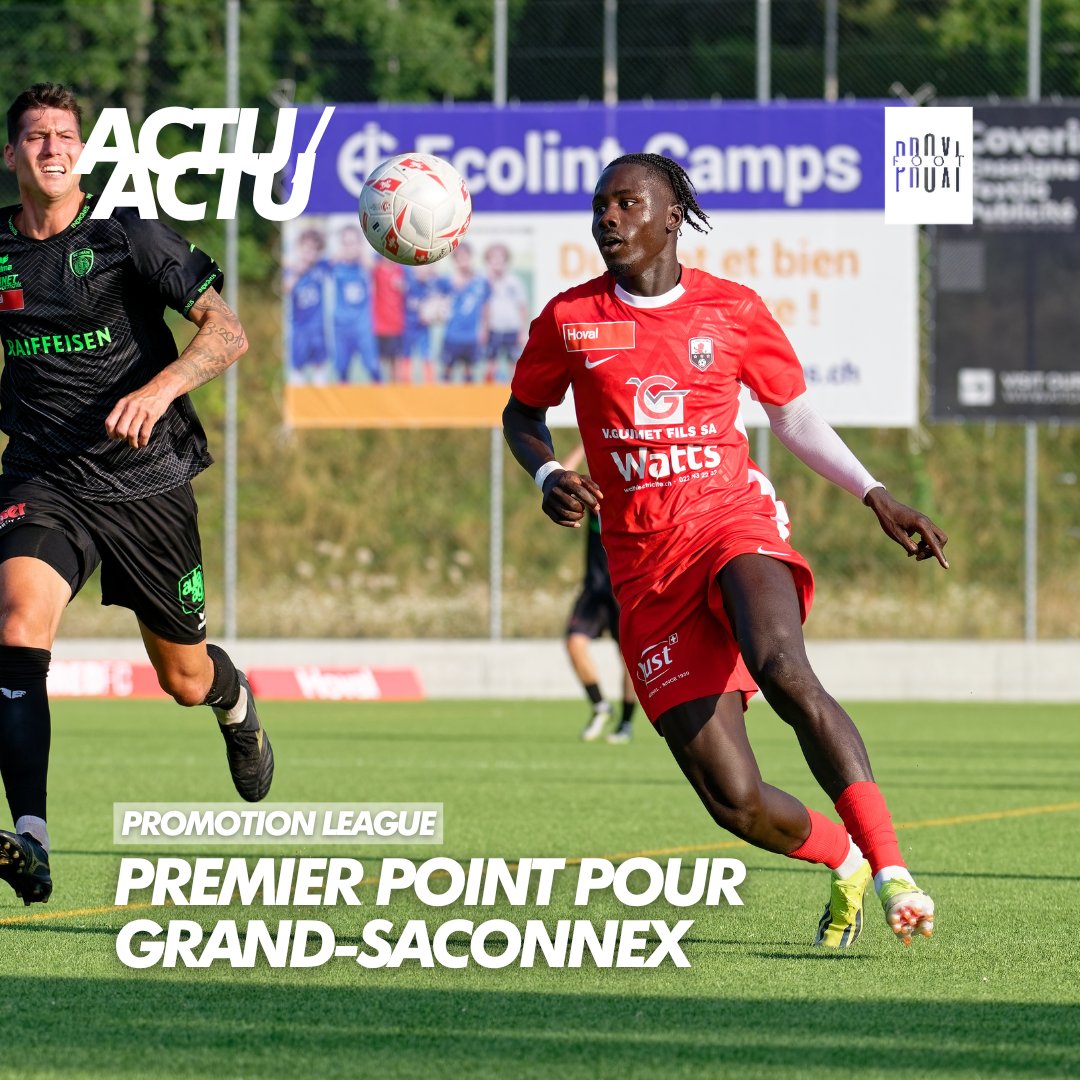 proxifoot_ge's tweet photo. 𝗣𝗿𝗲𝗺𝗶𝗲𝗿 𝗽𝗼𝗶𝗻𝘁 𝗽𝗼𝘂𝗿 𝗚𝗿𝗮𝗻𝗱-𝗦𝗮𝗰𝗼𝗻𝗻𝗲𝘅
Les Saconnésiens ont égalisé à un quart d’heure du terme pour leur première en Promotion League contre Cham (1-1). La nouvelle recrue Aliou Niang a ouvert son compteur.

🔗 : https://t.co/VFNDMpry7o https://t.co/xcIuSnaNe8
