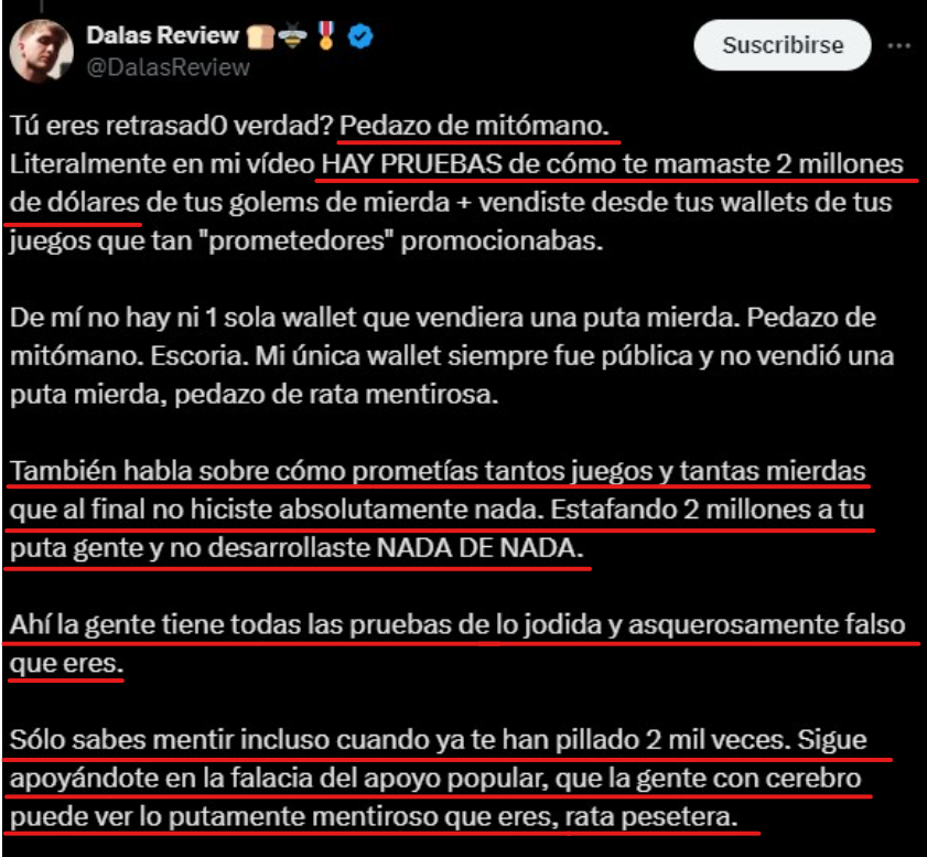 deloxelhumilde's tweet photo. Dalas, ¿estás respondiendo a Willyrex o te estás describiendo a ti mismo? 💀 https://t.co/92EyVhjx6f