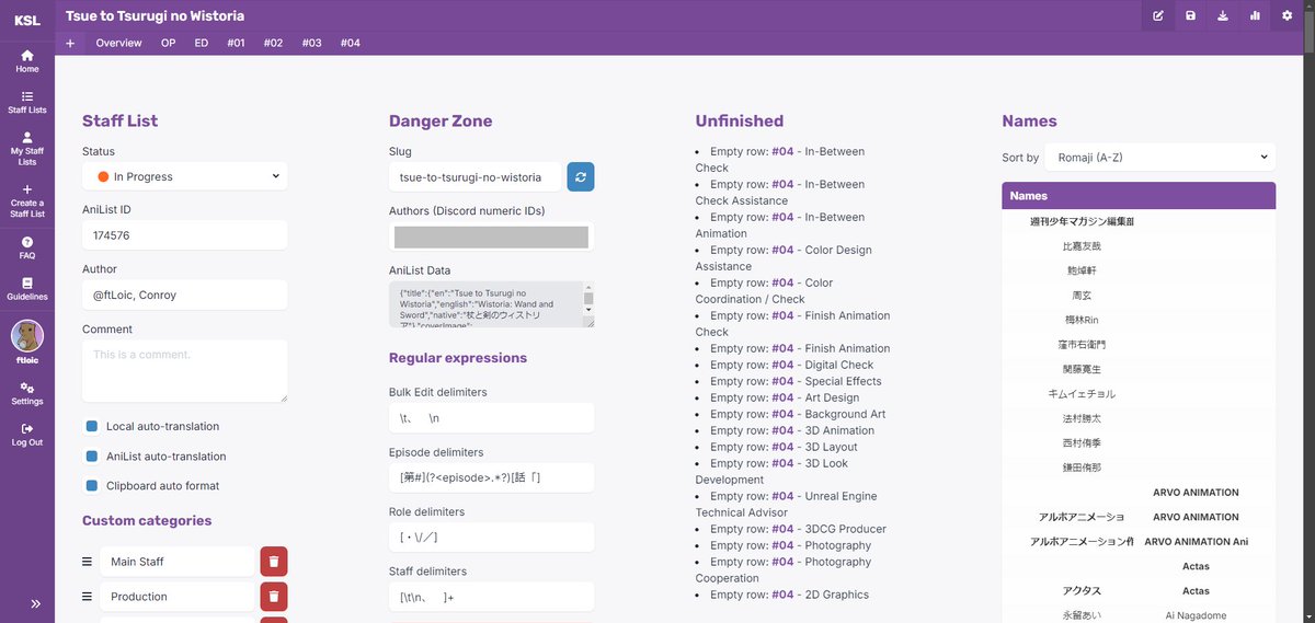 🟣 KeyFrame Staff List is now available!

Designed for both animation fans &amp; staff list makers:
Learn about the staff of your favorite shows on a fast-loading &amp; user-friendly interface, create staff lists with automatic translation, and more.

➡️ staff.keyframe.blog ⬅️