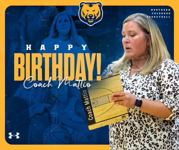 Happy Birthday to our fearless leader <a href="/KristenMattio/">Kristen Mattio</a> 🥳🎂 You are a believer in people &amp; have an incredible vision for our program! We are so lucky to have YOU as our COACH 🏀🐻 Have a great day today 😁