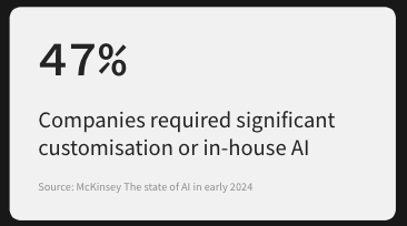 1/ Companies require custom &amp; on premise generative AI solutions.
     <a href="/McKinsey/">McKinsey & Company</a> - mck.co/3YpsB6M

This is costly 💰, because these are large software projects with:

- Complex infrastructure
- Know-how and dev resources

We founded <a href="/onicaiHQ/">onicai</a> to build a better solution.