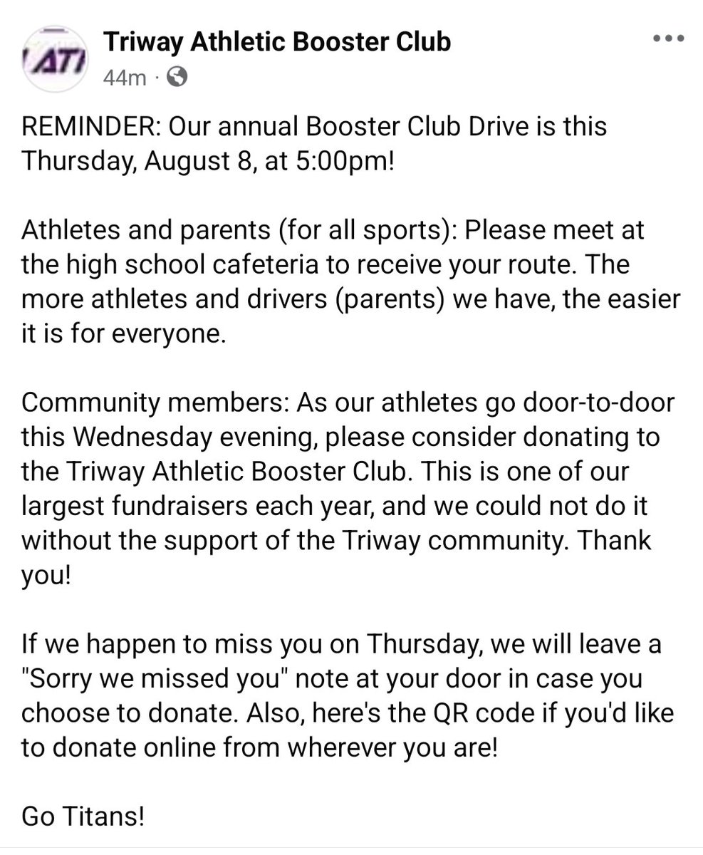 Triway Booster Club tweet media
