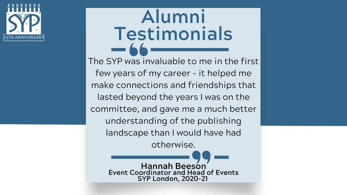 SYP_UK's tweet photo. Thank you for your testimonial, Hannah! 🎂
@_hannahbeeson

Hannah was on the @SYP_LDN team! 

Check out other alumni testimonials about the impact of SYP here: https://t.co/qOjQ4MDeXV

#SYP75 https://t.co/YJo4lFpOQL