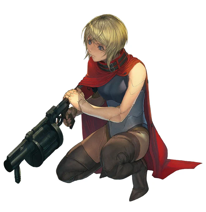 #このタグを見た人は黙って銃を持ったキャラを貼れ ポシャったフィギュア企画のイラスト。 公式でイラストまで発表されたんだけど残念ながら実現までには至りませんでした。