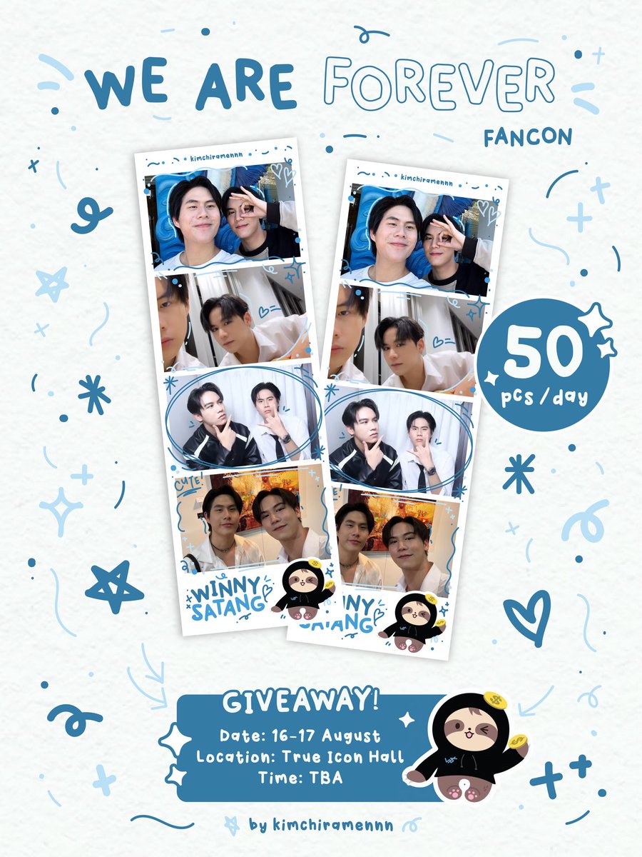pls kindly rt ! 🫧

🦥💰photostrip🎞️ -100 pcs (50pcs each day)

𝐠𝐢𝐯𝐞𝐚𝐰𝐚𝐲 for #WeAreForeverFancon
🦋date: 16 &amp; 17 aug
🐬location: true icon hall 
🦕time: TBA
✨pls retweet &amp; show this tweet 
for exchange pls dm 𐙚 ‧₊˚ ⋅

#winnysatang #วินนี่สตางค์ #winynny #satangks