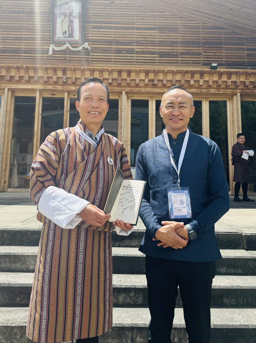 Delighted to sign a copy of His Majesty’s Headhunters for the Respected Vice Chancellor of the Royal University of Bhutan Dr Nidup Dorji!