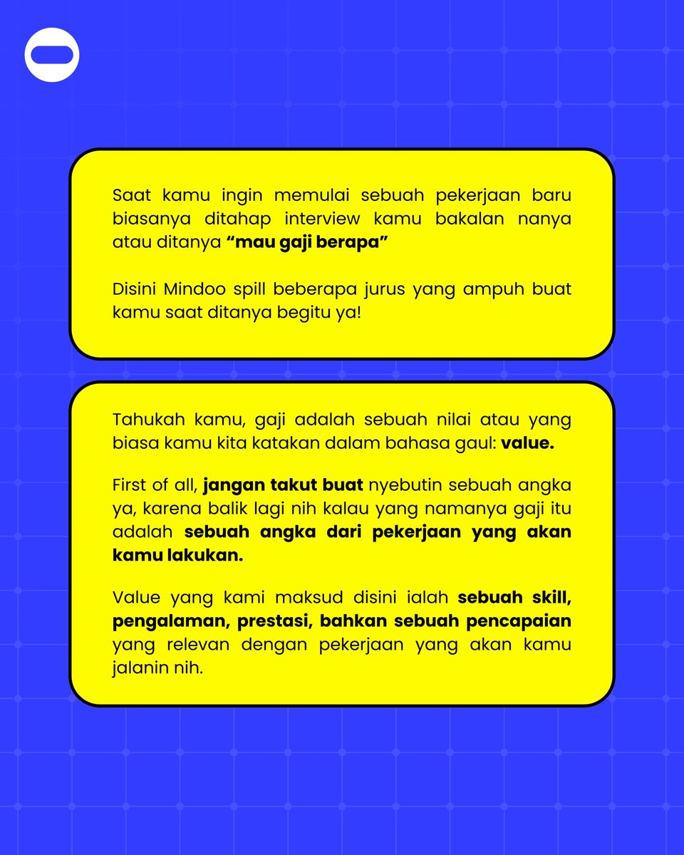 dooeit's tweet photo. Ini dia jurus yang ampuh ketika kamu memulai sebuah pekerjaan yang baru terus ditanya "mau digaji berapa?"

#Keuangan #Kemasyarakatan #Kantoran #Gajian #Freshgraduate #Pekerjaan #Kerjaan #PertamaGajian #TanggalMuda #ZonaUang #ZonaJajan https://t.co/UKmefJud4f