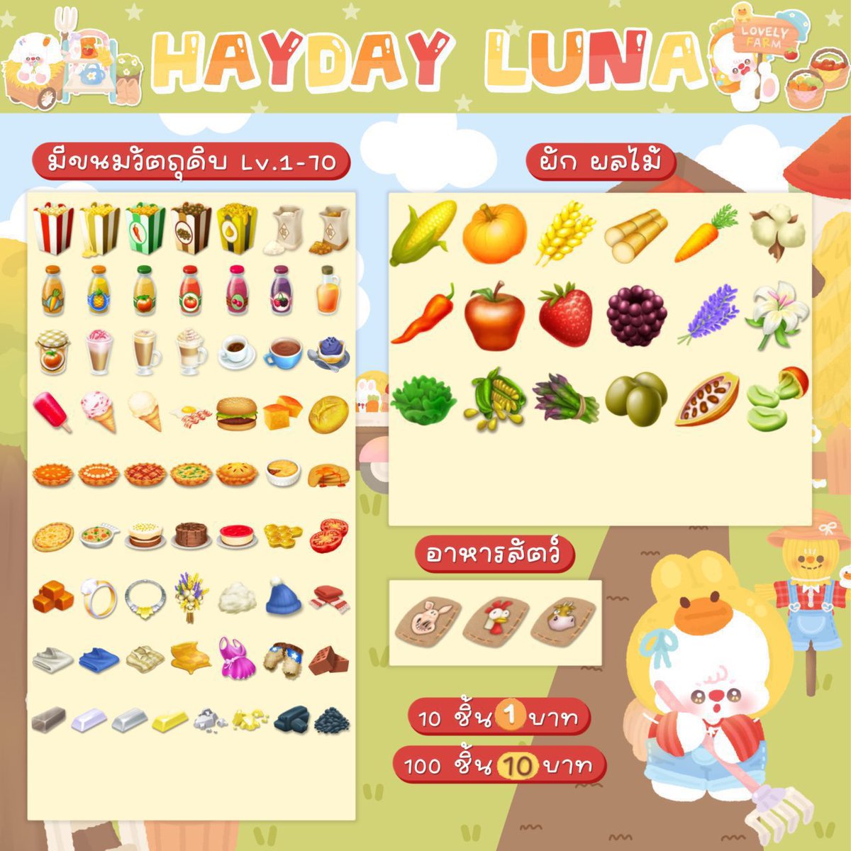 HaydayLuna's tweet photo. ₊˚•🧸พร้อมส่ง✨♡ 

🔨ชุดอัพยุ้งฉาง🔩ชุดโรงนา🍄ขยายพื้นที่🐔ทำลายล้าง🍅ขนม ผัก ผลไม้
 
ทัก💌 Line :  https://t.co/5jWJNki3uQ

#ขายของhayday #haydayshop #ขายไอเทมhayday #ขายฟาร์มhayday #ตลาดนัดhayday #เฮเดย์ #ขายไอเทมเฮเดย์ #ไอเทมhayday https://t.co/BmEGdwf320