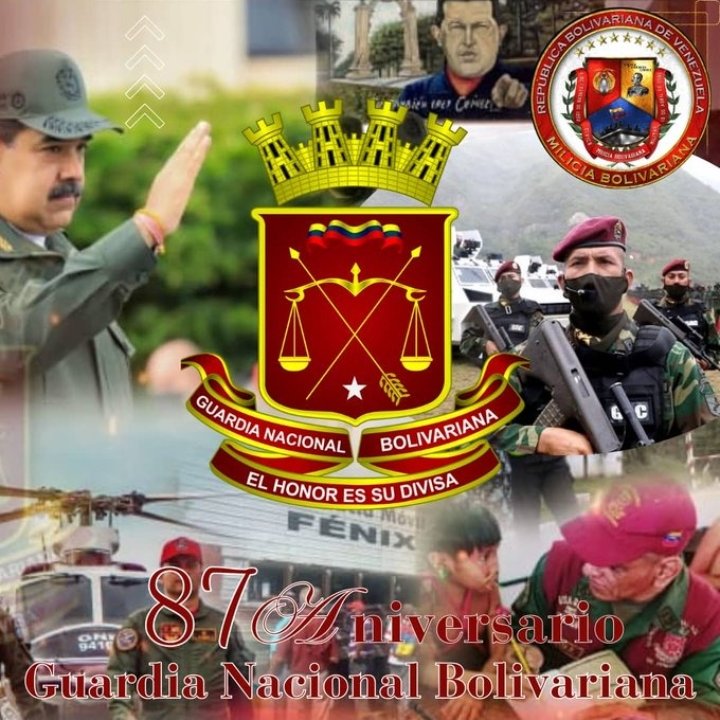 CostaMir83's tweet photo. #04Ago  #FANB Celebra DIA de la GUARDIA NACIONAL BOLIVARIANA 
@WilliamRPPinedA #MirandaCosta https://t.co/Hmr2Ckl4IC