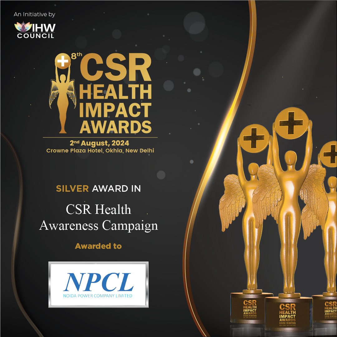 IHWCouncil's tweet photo. Congratulations to Noida Power Company Limited (NPCL) for winning the Silver award in the CSR Health Awareness Campaign category at the #CSRHealthAwards!  

#CSRHealth #CSR #CSR4Health https://t.co/Ou8cZr9jnY