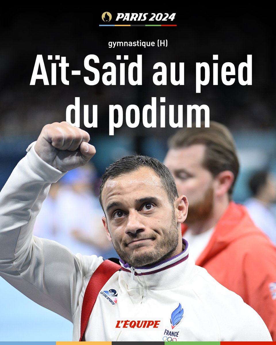 Le Français Samir Aït-Saïd, porte-drapeau aux Jeux de Tokyo, a terminé au pied du podium aux anneaux, comme il y a trois ans, pour 0,1 point. Grand favori, le Chinois Liu Yang s'est imposé à l'Arena Bercy, ce dimanche. ow.ly/BxzV50SQJ7n

#Paris2024