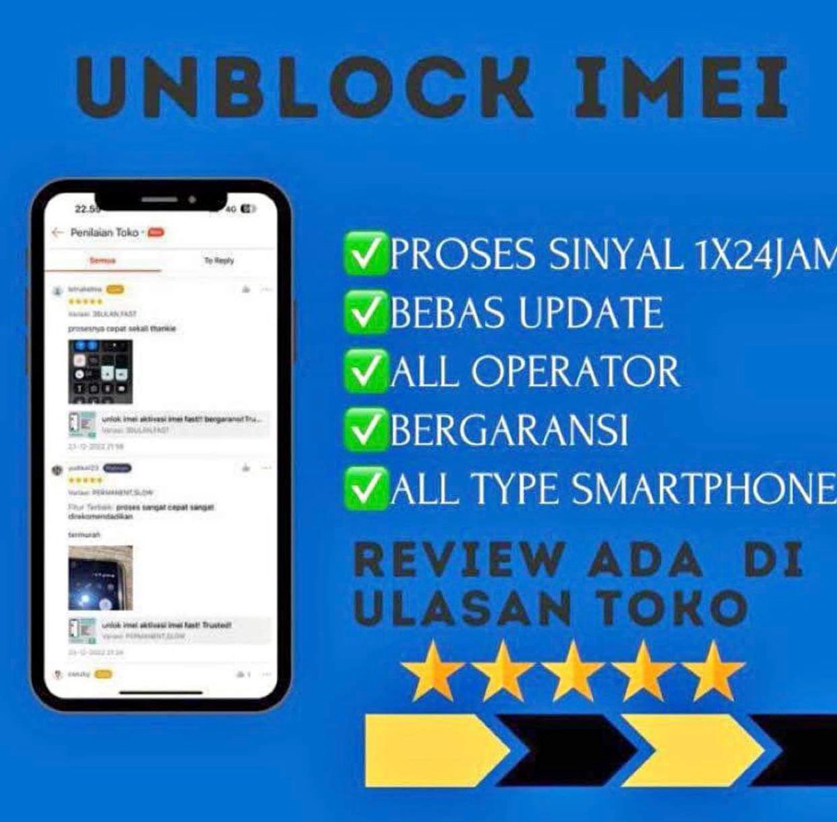 dahlinar_app's tweet photo. SOLUSI IMEI TERBLOKIR
OPEN UNBLOCK IMEI TO ALL OPERATOR
- 3 BULAN 150k
- 6 BULAN 200k
- 1 TAHUN 350k
- PERMANEN 450k
#imei #iphone #Android #unblockimei #jasaimei #imeiterblokir #android16 #iPhone https://t.co/AIcNv5Dxca