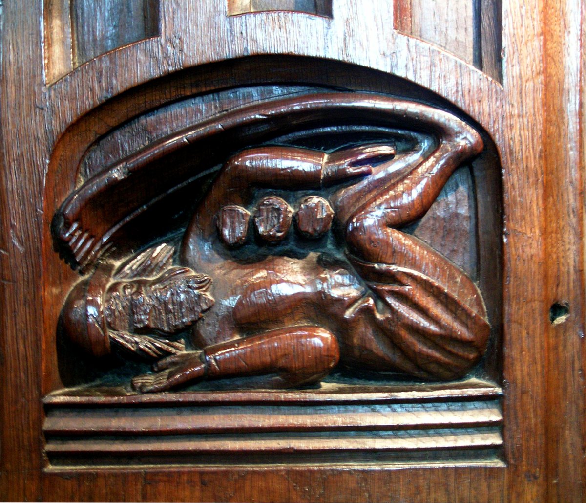 Sciapod benchend at Dennington,  Suffolk.