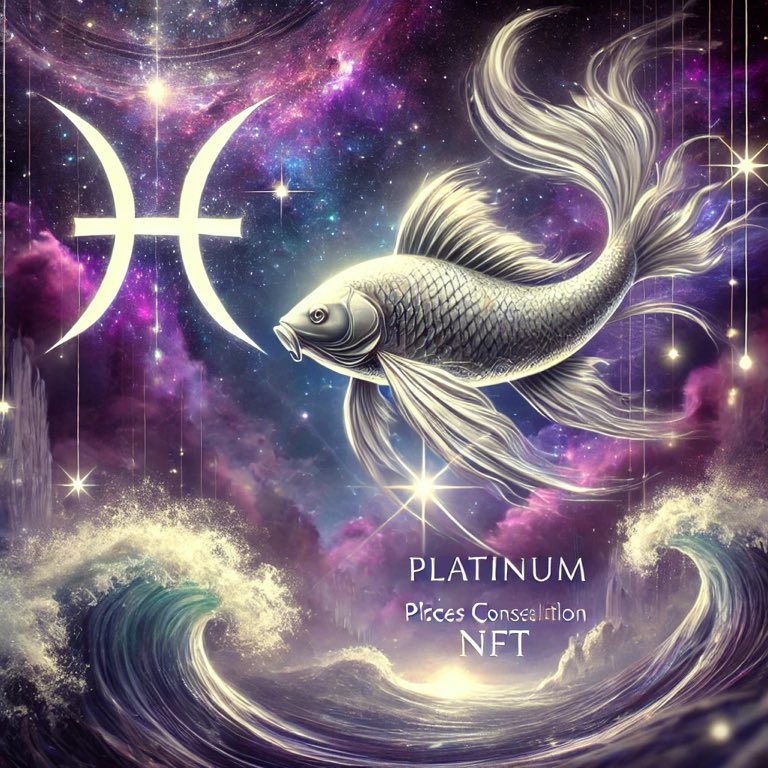 🌌🐟 Dive into the mystical waters of the Platinum Pisces Constellation NFT, where intuition and compassion flow through the cosmic seas. Known for its emotional depth and artistic sensibility, this celestial emblem embodies the essence of Pisces, connecting the spiritual with