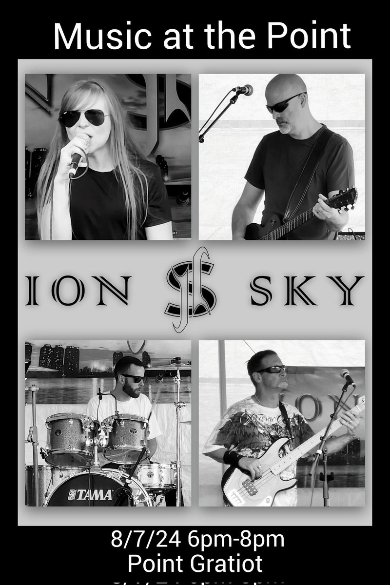 IonSkyBand's tweet photo. This week's shows:
8/4 Sunday Sesh Trio Unplugged at Five &amp; 20 1pm-4pm 
8/6 Music in the Park 6pm-9pm
8/7 Music at the Point 6pm-8pm
8/9 Big Inlet Brewing 6pm-9pm 
8/10 Saturday Village Casino 9:30pm-1:30am
https://t.co/llgGNuFU9E 
#IonSkyBand #august #ionsky #livemusic #music https://t.co/i5r30hYrpQ