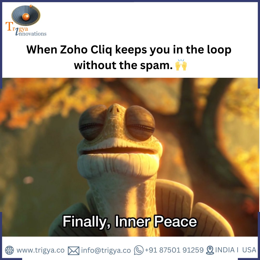 trigya_innovate's tweet image. Zoho Cliq brings chat, video calls, and file sharing into one app! 📱 
No more juggling tools—just seamless collaboration. 

💬Contact us to get started! 

#ZohoCliq #TeamCollaboration #RemoteWork