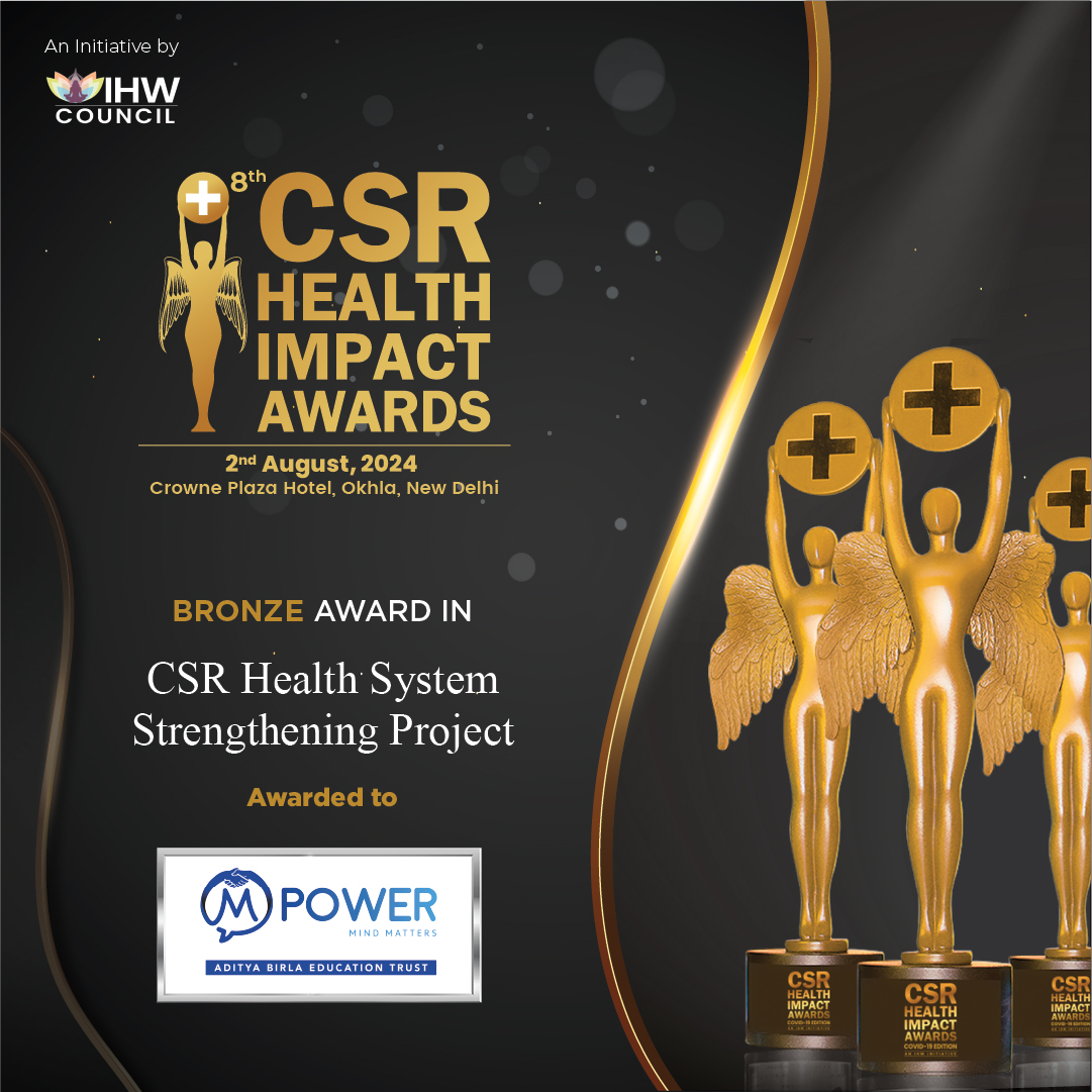 IHWCouncil's tweet photo. Congratulations to Mpower, an Initiative of Aditya Birla Education Trust for winning the Bronze award in the CSR Health System Strengthening Project category at the #CSRHealthAwards!  

#CSRHealth #CSR #CSR4Health https://t.co/vLIEnisRvR