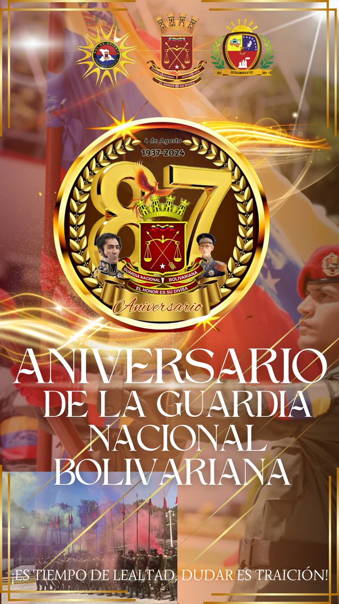Felicitamos a nuestros honorables hombres y mujeres de voluntad inquebrantable por este aniversario.
#4Ago