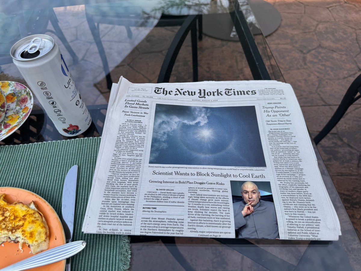 BrianKruger's tweet photo. I was alarmed at my NY Times Sunday  paper this morning. #GlobalWarming https://t.co/Sm3zsMAXbl