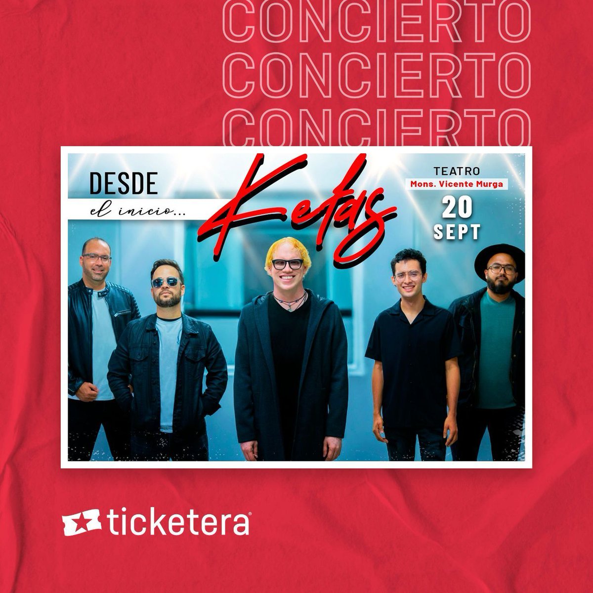 Kefas presenta su show "Desde el inicio..." 🎶

Será un recorrido por su discografía, homenajes a influencias musicales, junto a su banda e invitados. Disfruta del concierto el 20 de septiembre en el Teatro Mons Vicente Murga. Para boletos, ticketera.com/kefas 🎟️

#Ticketera