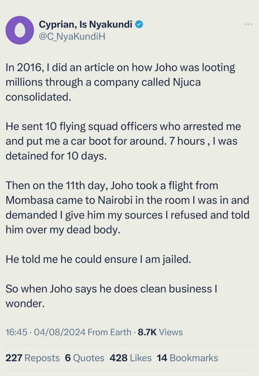 The Mafia State. A criminal state. #JohoShouldBeJailed #RutoMustGo #RutoNaRsilaMustGo #NaneNaneMarch <a href="/C_NyaKundiH/">Cyprian, Is Nyakundi</a>