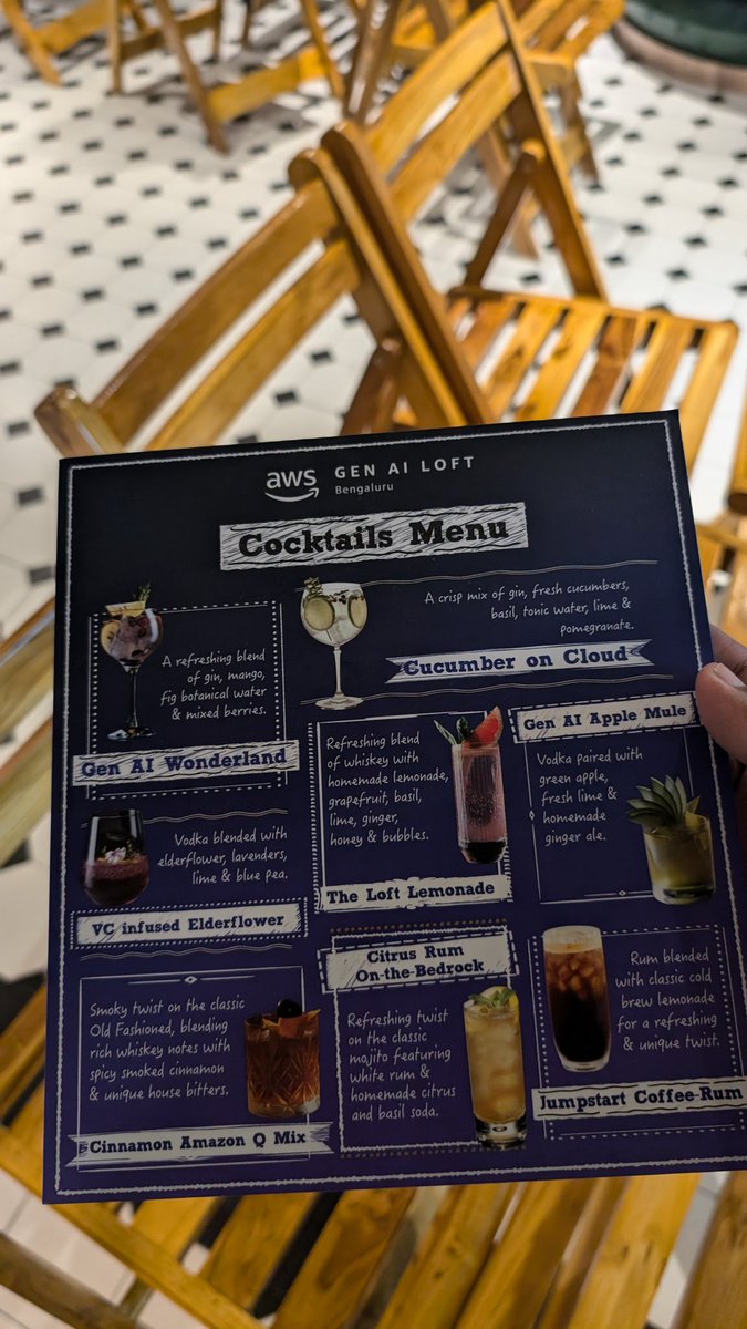 zachjonesnoel's tweet photo. So should I say I drink GenAI now? π€£π€£π€£
#AWSGenAILoft #Bengaluru #AWSUGBLR https://t.co/jQaxD5uBlw