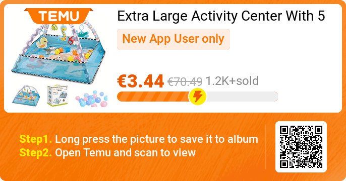 cellophanemnstr's tweet photo. Extra Large Activity Center With 5 Learning Hearing Touching Sensory Hanging Dolls And 20 Ocean Balls, Thickened Tummy Time Mat, Washable Play Mat
🎉 Exclusive deal[€3.44] -95%
👉 item link: https://t.co/bW96jyujCi
⚠️ Every New App User can only enjoy once https://t.co/Ta2w5Nbe1C