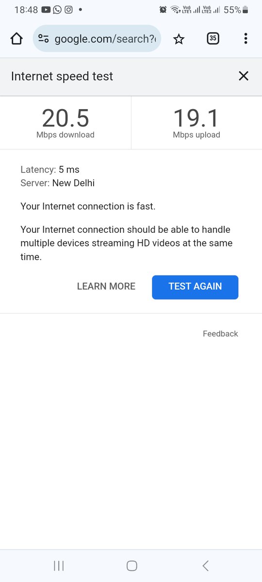 8sukush's tweet photo. @Airtel_Presence @airtelindia my wifi speed is coming 20 mbps after shifting to sec 81, whereas my plan is 40mbps. Its disconnecting everytime and i am unable to watch OTTs and cricket match
 Please help https://t.co/eJztjmy8q6