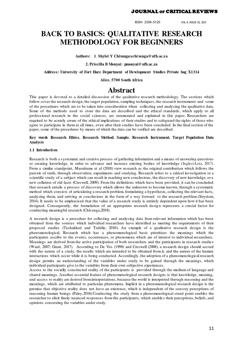 Back to Basics: Qualitative Research Methodology for Beginners  (1/4)