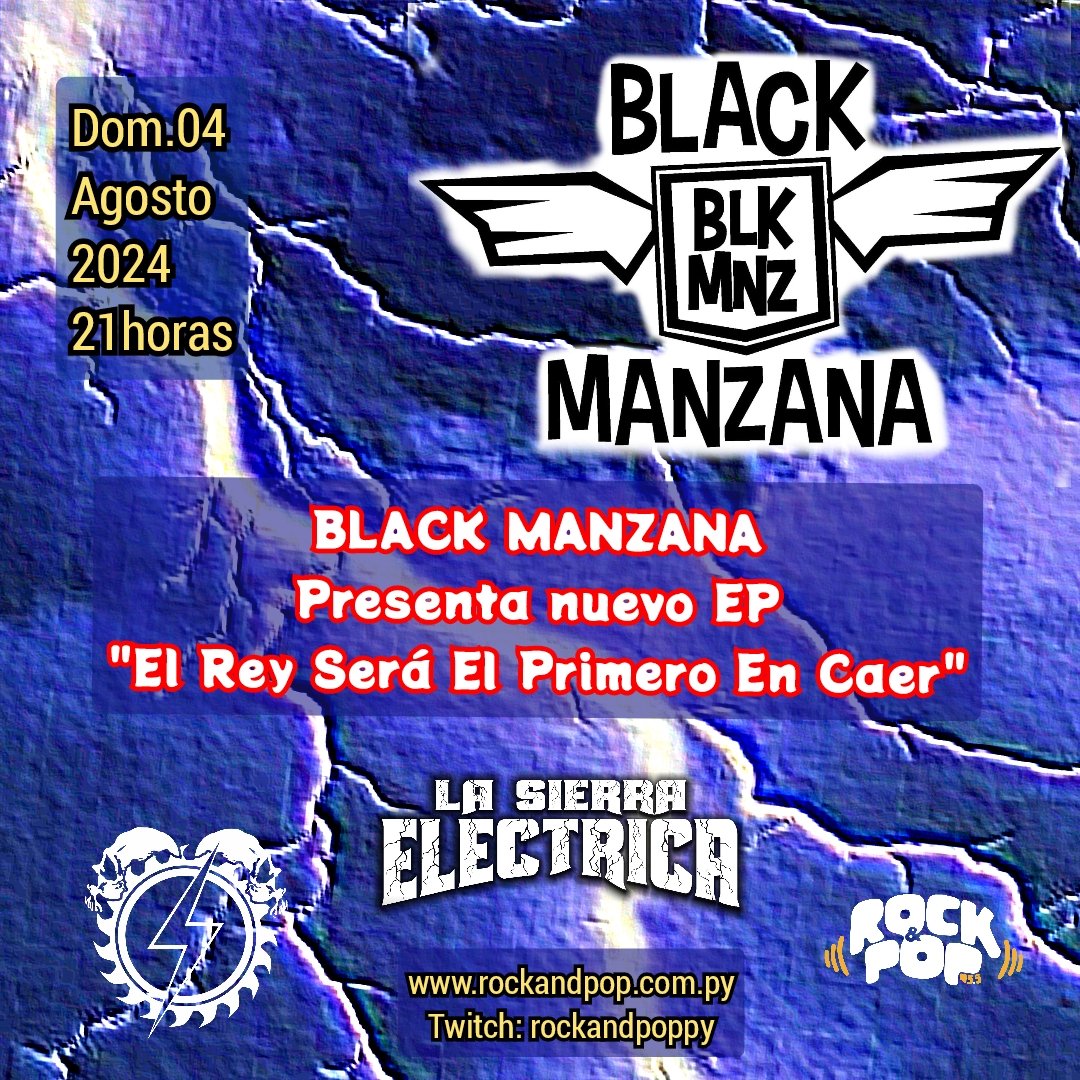 lasierra1999's tweet photo. Edición #1.274 con la presencia de @black_manzana presentando su nuevo trabajo. 
🕗 21:00 hs. 📻 95.5fm 
💻 Twitch: rockandpoppy 
🌎 https://t.co/089a0UBkBt 
#Desde1999 #LSE24 #HayMetalParaTodos https://t.co/62A5lLbmAr