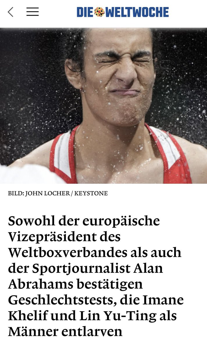 ainyrockstar's tweet photo. Sowohl der europäische Vizepräsident des Weltboxverbandes als auch Sportjournalist Alan Abraham, der die Ergebnisse der 2022 und 2023 vorgenommenen Geschlechtstests bei Imane Khelif und Lin Yu-Ting einsehen konnte, haben inzwischen bestätigt, dass diese eindeutig ein männliches Geschlecht bei beiden Boxern ergeben haben. Das IOC wurde darüber hinaus gewarnt, zieht es aus ideologischen Gründen allerdings vor, diese Ergebnisse zu ignorieren.
„Wir halten also fest: Während deutsche Medien immer noch größtenteils die Mär von der „Frau mit zu hohen Testosteronwerten“ verbreiten, bestätigen zwei vertrauensvolle Quellen die Echtheit der nun sogar schon zwei Geschlechtstests, die an Imane Khelif und Lin Yu-Ting vorgenommen worden. Darüber hinaus offenbart sich, dass das IOC von all dem schon lange Kenntnis besitzt und nichts unternimmt. Ein Skandal. Zumal beide Männer mittlerweile um eine Medaille bei Olympia boxen.
Ein entsprechender medialer Druck hätte hier etwas bewegen können, stattdessen werden weiter Fake News verbreitet und weibliche Sportler um die Früchte ihrer Arbeit gebracht.“
https://t.co/rZvO1cBfQp