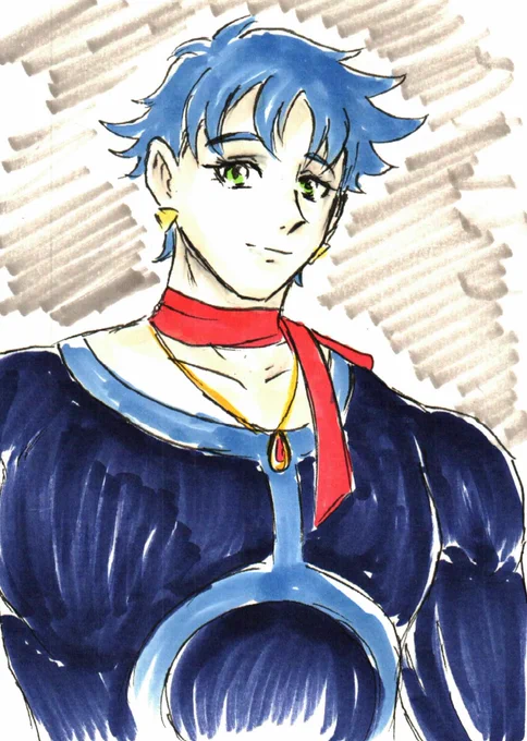 手持ちの画材不足の為、色がでたらめなマリちゃん。 