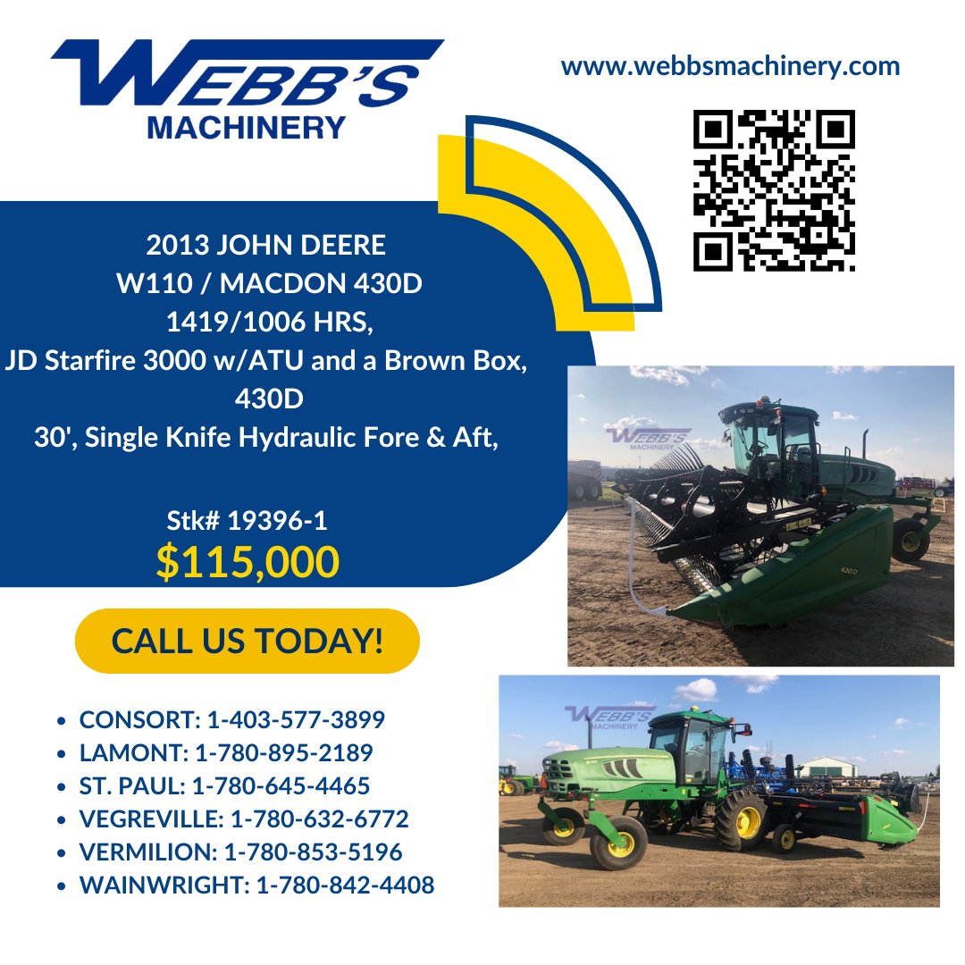 WebbsMachinery's tweet image. Looking for a reliable machine with outstanding cutting performance? Call our Sales Team today!
#Haying 2024
#WebbsMachinery
#JohnDeere
#Harvest2024
#Farming