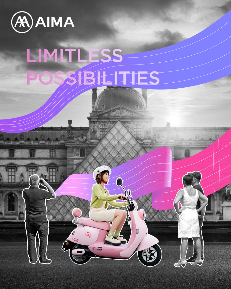Embark on a romantic date with #AIMA_LUNA and accompany you to explore the fashion treasures in Paris. With the company of AIMA, explore the infinite wonders together.

#AIMAeMobility #Paris #cycling #ride #StyleYourFreedomRide #AIMALife https://t.co/Qcpxd2pC5S