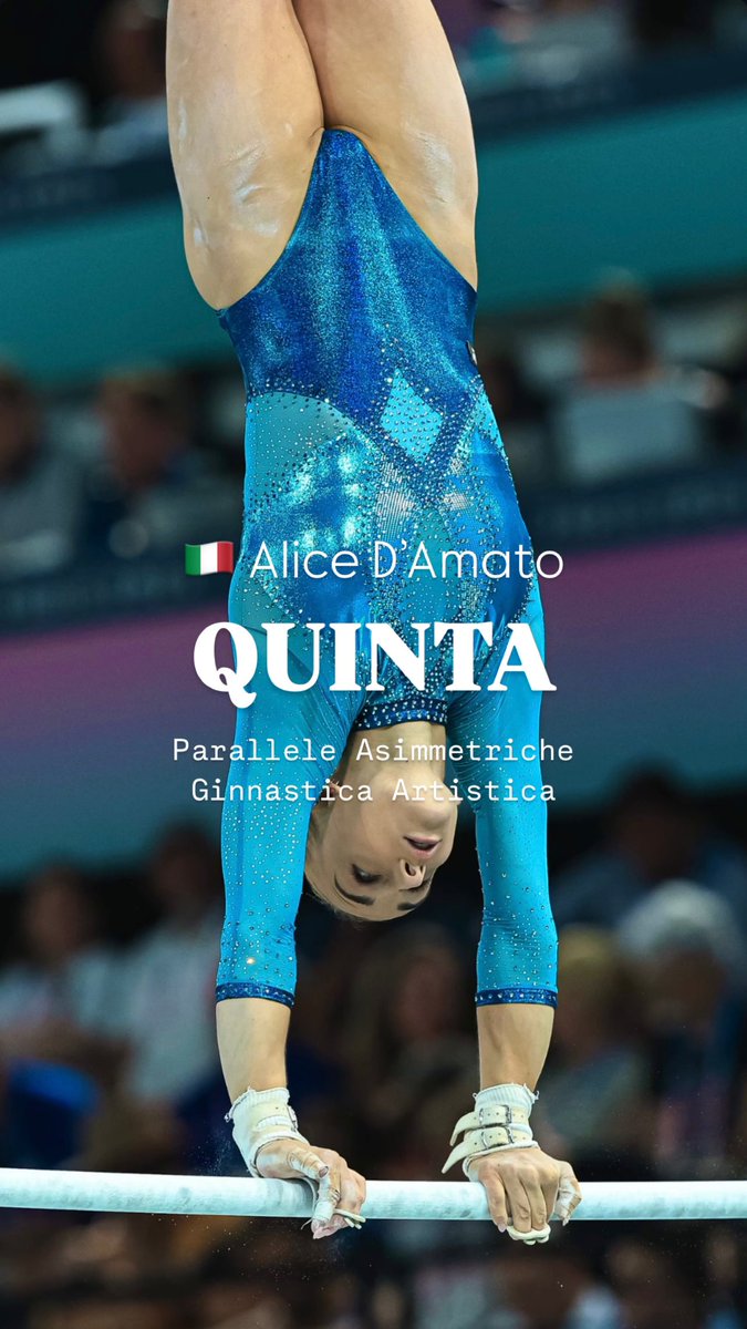 Alice D’Amato finisce QUINTA la sua prima finale alle Parallele Asimmetriche! 🩵

SEI STATA GRANDE ALI 🥹

#italgym #GiochiOlimpici  #Paris2024