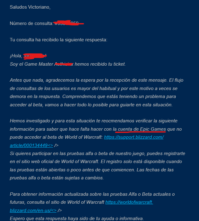 PottyST's tweet photo. @BlizzardCSEU_ES Pues creo que en asistencia puede trabajar cualquiera... Resulta que abro consulta por tema de la beta y me respondeis con cuenta de Epic Games WTF, luego como acceder con multiples cuentas de wow y finalmente borrais la consulta sin yo cerrarla... https://t.co/JM4BllASzy