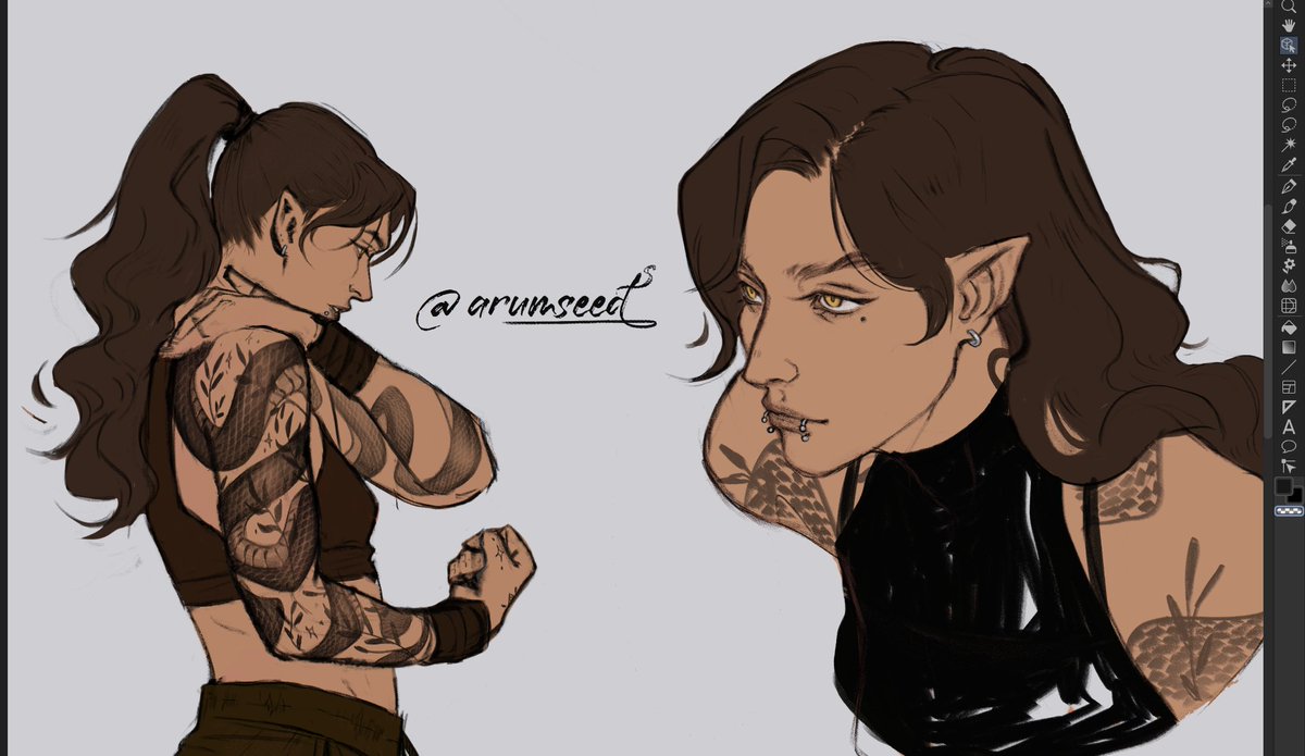 Gotta say, I really enjoy working in CSP. The way the liquify tool is implemented here is so much more convenient that in PS.
OC Arsydia. WIP.
#CLIPSTUDIOPAINT #CLIPSTUDIO