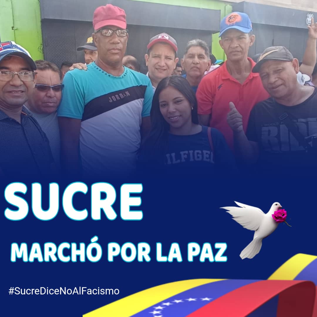 DiazEvans's tweet photo. @NicolasMaduro 
@GPintoVzla 
@AmandaJ34142684 
@fundesoes_ve 
#SucreMarchoPorLaPaz https://t.co/5IjaxHkdKV