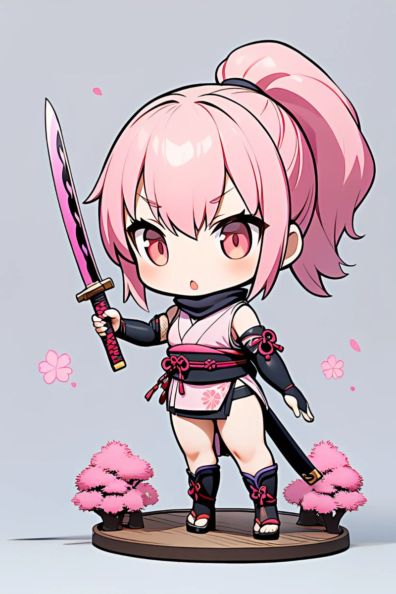 ・忍びの名前： 麗河（うららがわ）サクラ
・スキル名： 忍刀・夜桜
・スキル説明：当たると桜の花びらが舞う斬撃を飛ばす
(性能的には火遁とクナイの中間)
・忍びの外観描写： 

◆選択内容 
・イラスト（AI可）
 #私が作るニャンニャン忍び

衣装案