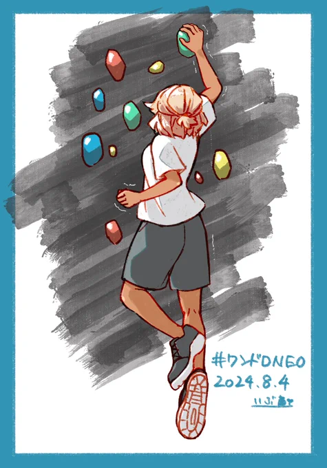 #ワンドロNEOポーズ指定!崖登り危機一髪! 