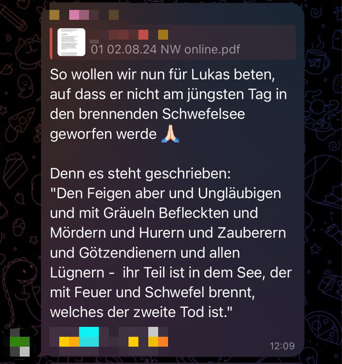 luk_bre's tweet image. Skurrile Reaktionen auf meine Recherchen/Berichte aus dem #Schwurbel-Milieu erhalte ich immer wieder. Mit so einer Nachricht nach der Berichterstattung über #Putinversteher in #OWL (siehe unten) habe ich aber auch irgendwie nicht gerechnet…