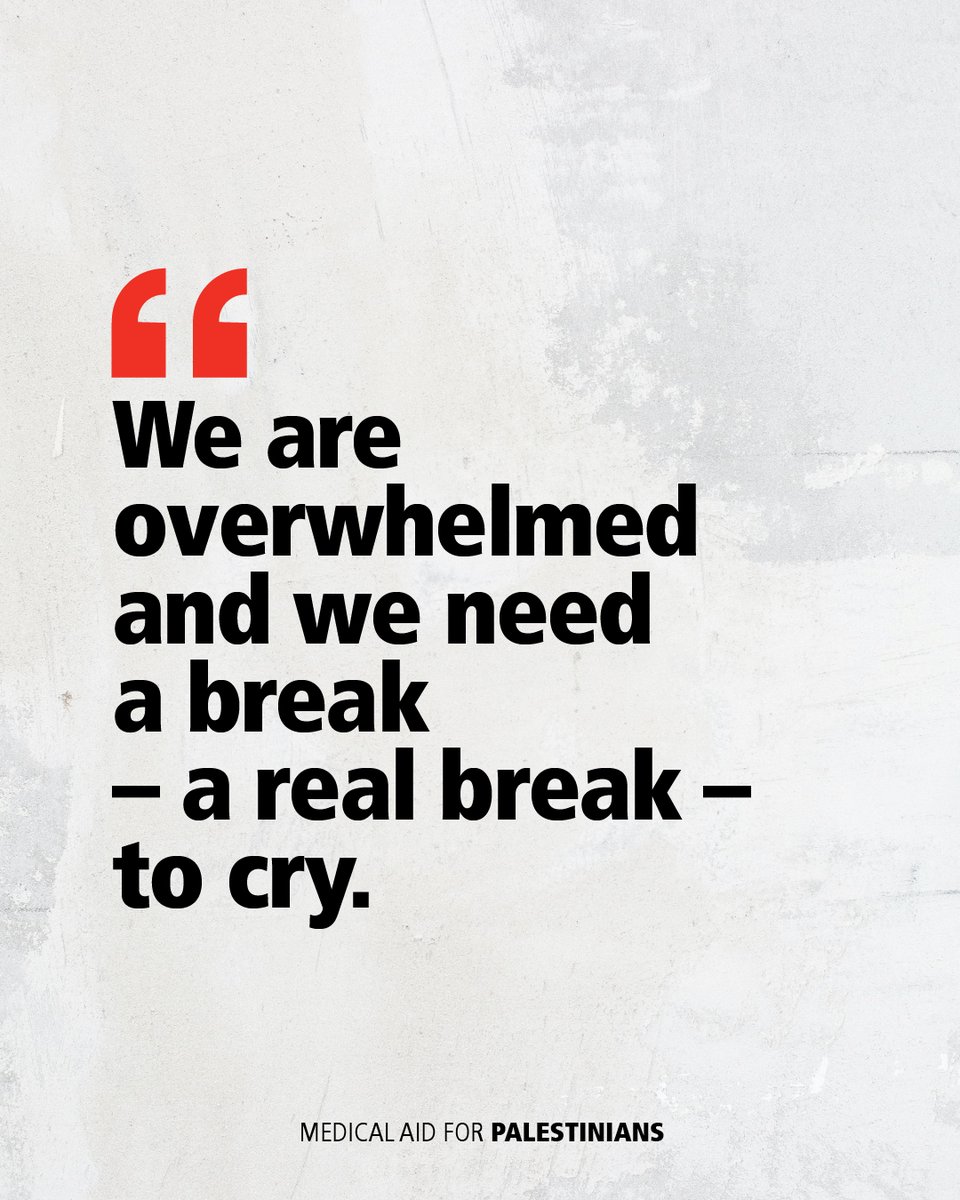 “I have sometimes had to work for more than 60 hours continuously, and my break is consumed by trying to secure the basic needs of my family. We are extremely exhausted and burnt out.”

- Dr Mohammed Mohsen, ICU doctor at Al-Aqsa Hospital