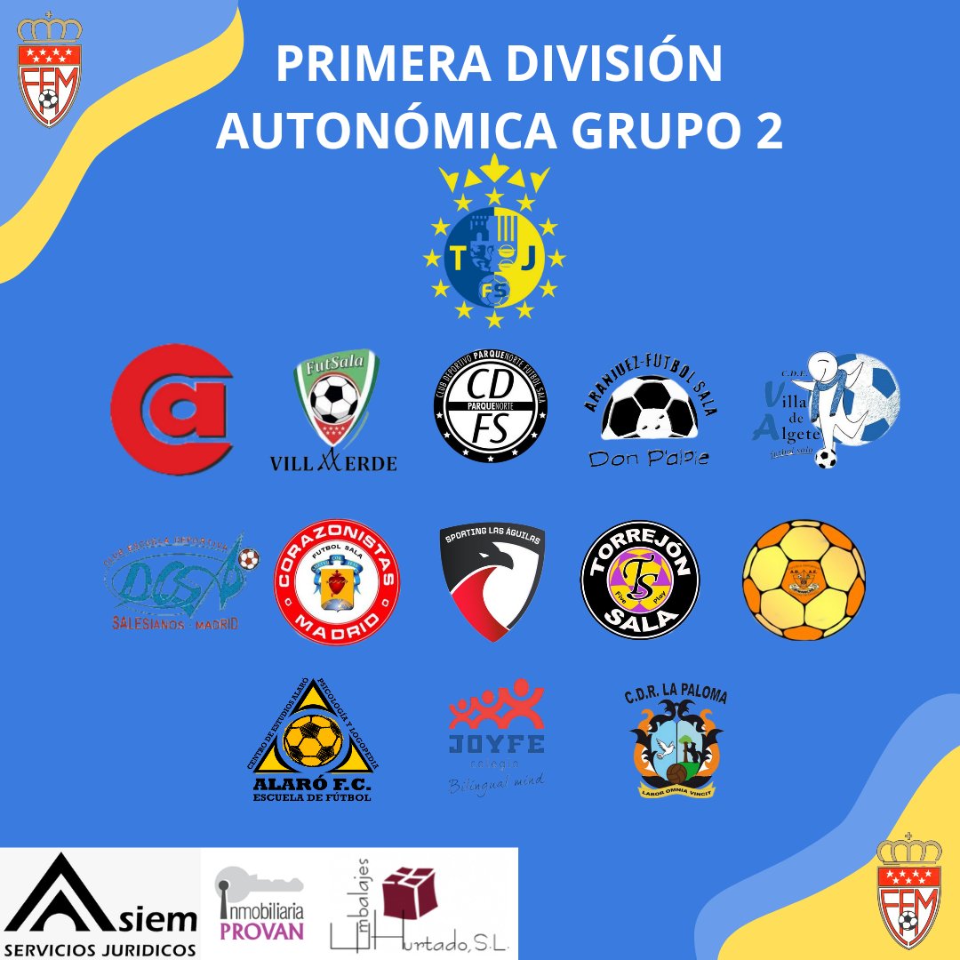 ‼️Primera División Autonómica Grupo 2‼️

Ya tenemos grupo con los equipos a los que se enfrentará nuestro 1er Equipo esta temporada <a href="/RFFM_oficial/">RFFM</a> <a href="/RFFM_FutbolSala/">Comité de Fútbol Sala - RFFM</a> 

¡Mucha suerte a todos nuestros rivales para conseguir sus objetivos! ¡¡A disfrutar de la temporada!!