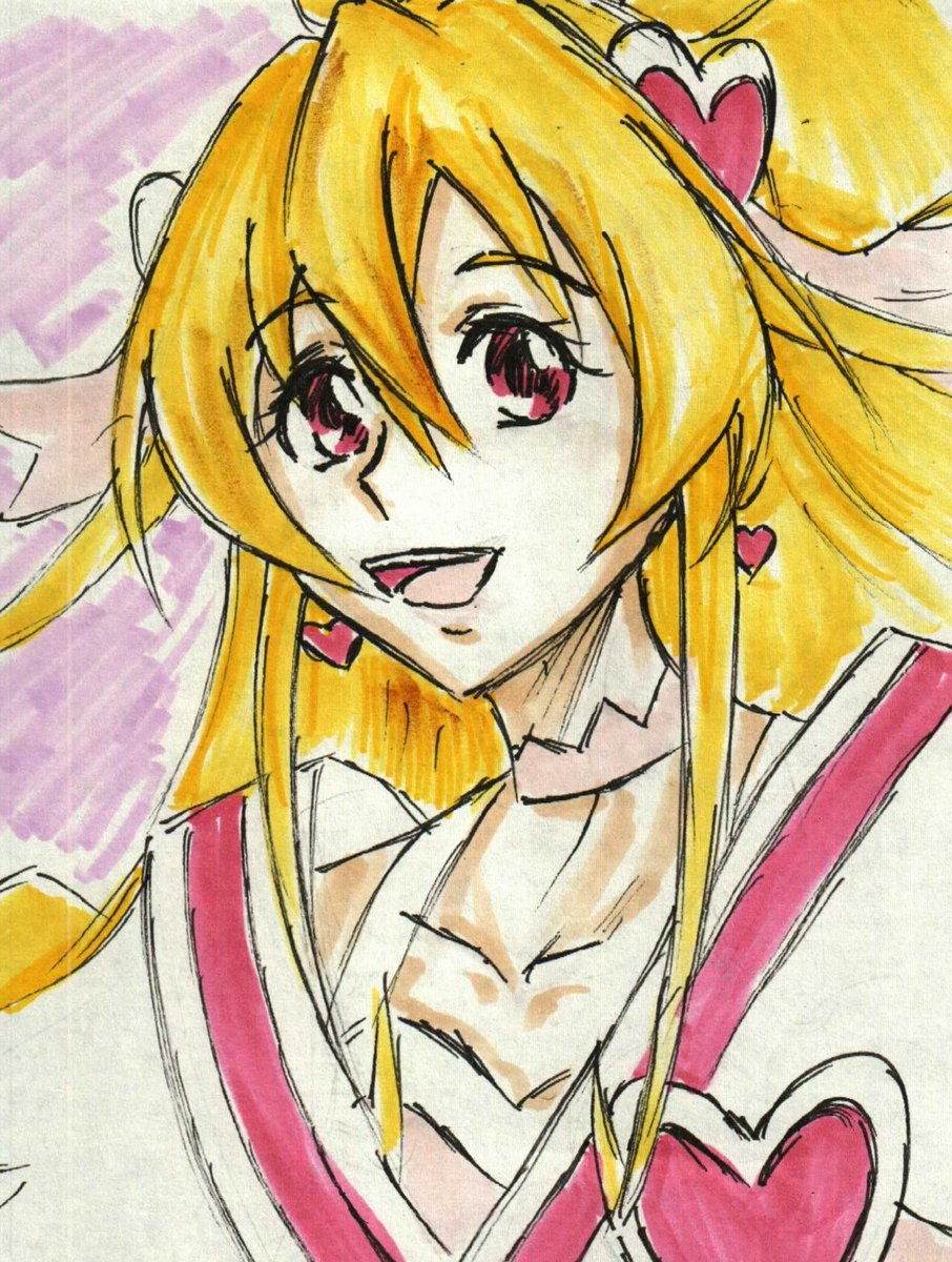 相田マナ ,キュアハート 「#キュアハート生誕祭2024#相田マナ生誕祭2024時間ギリギリだけど過去絵でも」|沖庵のイラスト