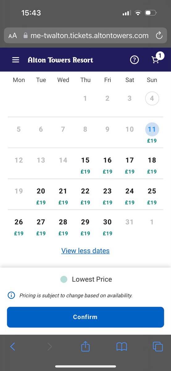 CharLily21's tweet photo. @altontowers why can’t I book a £19 ticket for 11th August for my 3 year old when it is showing as available but will not add to cart? https://t.co/EFsi3GIB1y