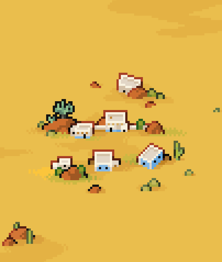 Franrekk's tweet photo. Desert settlements

#pixelart