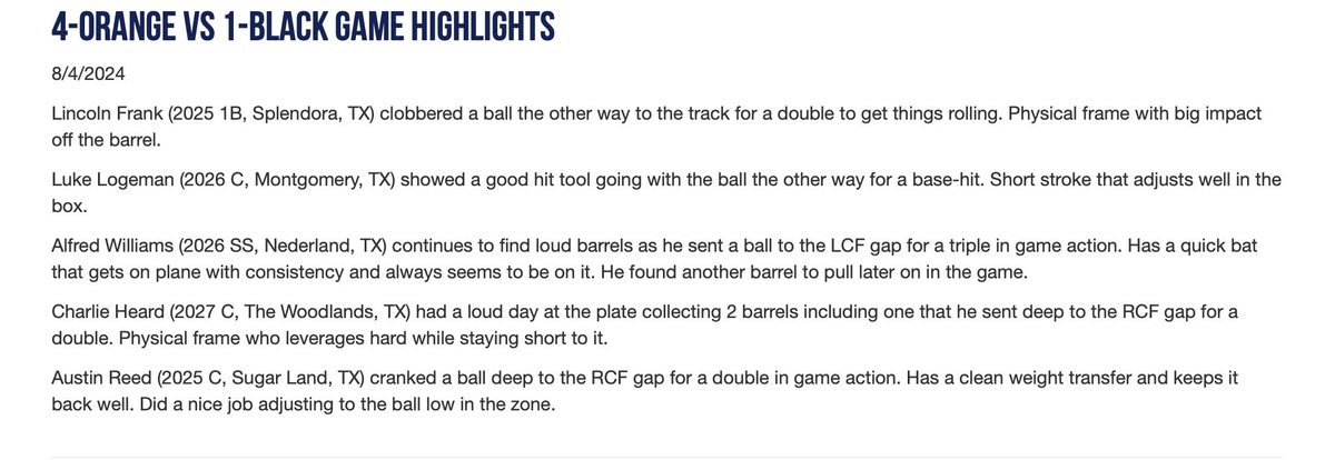 Perfect Game Texas tweet media