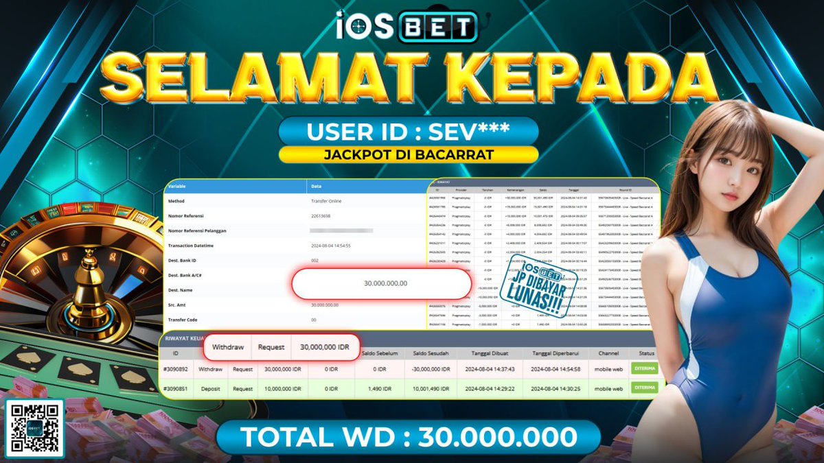 iosbet2's tweet photo. 🔥 JACKPOT iOSBET 🔥 

Selamat kepada member setia iOSBET yang JACKPOT hari ini ^^

USER ID : SEV*** 👉🏻 DI BAYAR LUNAS !!!
Cek bukti lainnya disini : https://t.co/ZwZ8KGvM0p https://t.co/PKXvcAi2Nh