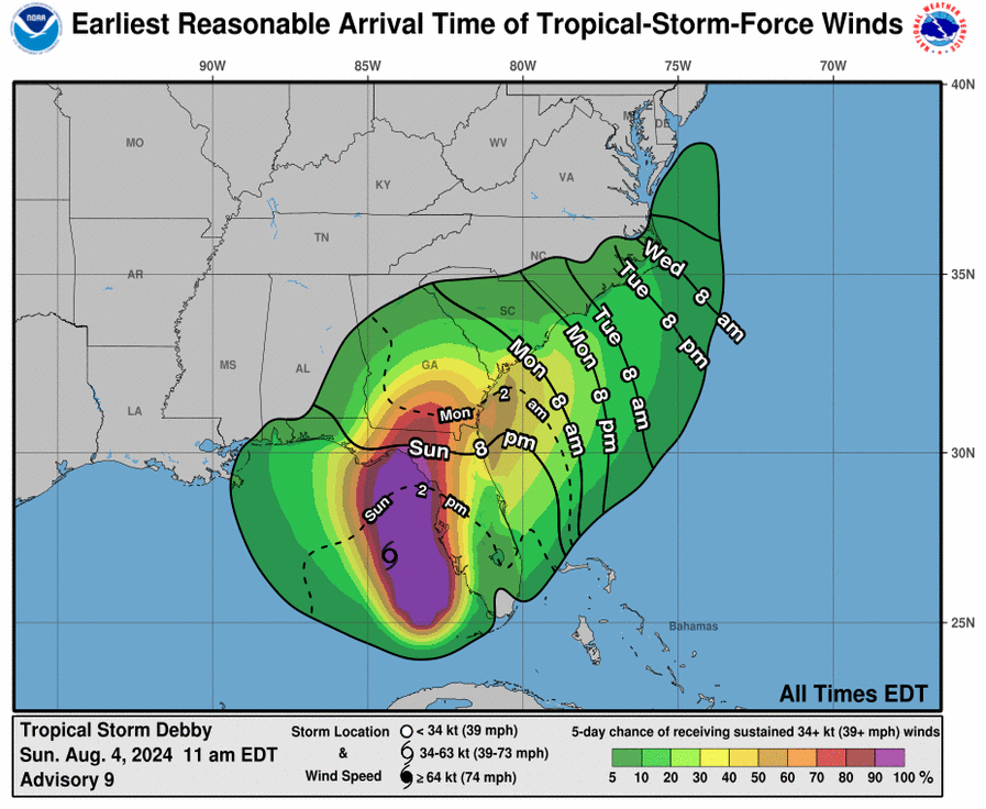 LimWeather's tweet photo. 65mph #Debby forecast to peak =>90mph C1 #Hurricane or even C2 at #Florida landfall;ALL interests should rush them to completion!
#Wxtwitter #tropicswx #wxx #HurricaneSeason #HurricaneSeason2024 #FLwx #GAwx #SCwx #NCwx #TropicalStormDebby #hurricanedebby #BigBend #VAwx https://t.co/yVO9E1V806