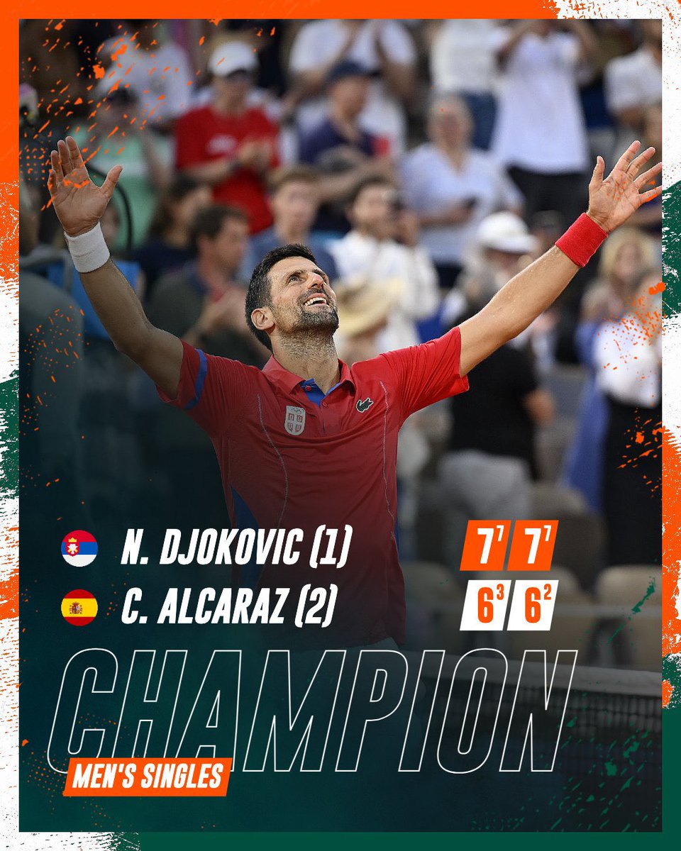davidepegurri's tweet photo. Legend 
#Parigi2024 #DjokovicAlcaraz https://t.co/BYqcs5574i